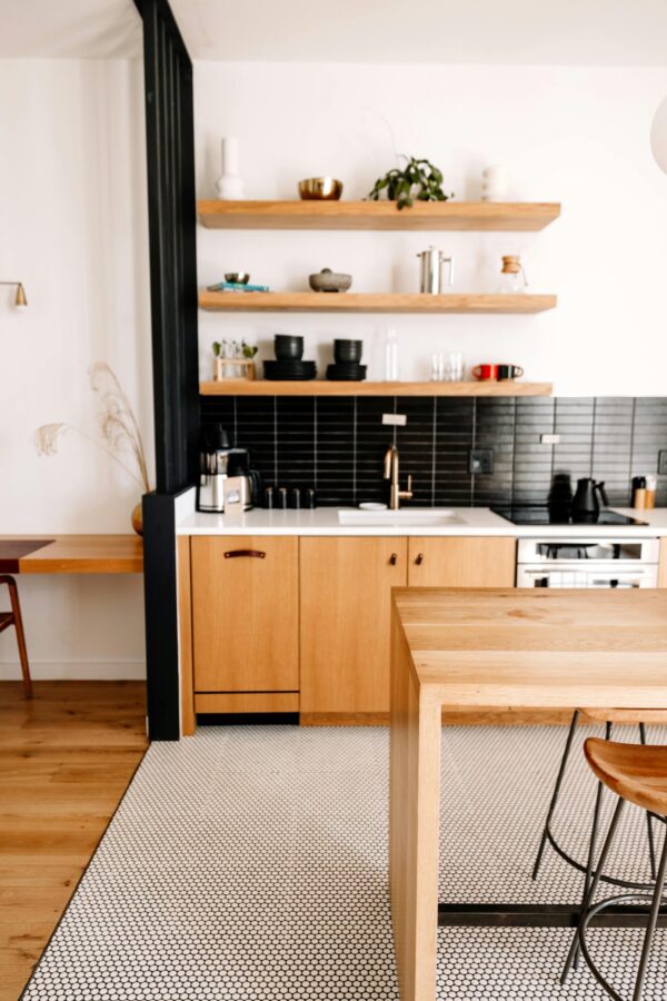 Wall, Kitchen countertop Surface, Kitchen furniture. It is highly Polyvinyl Materials